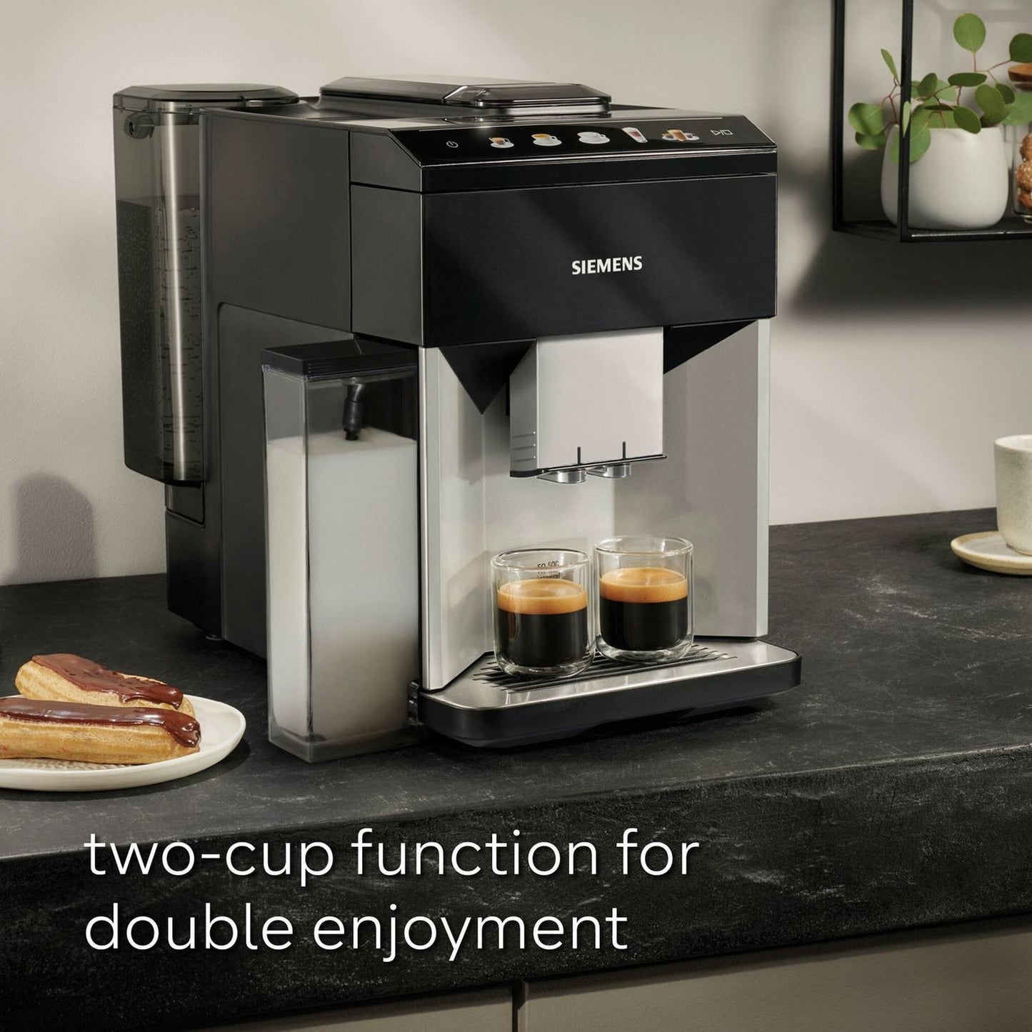 TQ513GB1 EQ500 Fully Automatic Bean to Cup Fully Machine - Silver Black